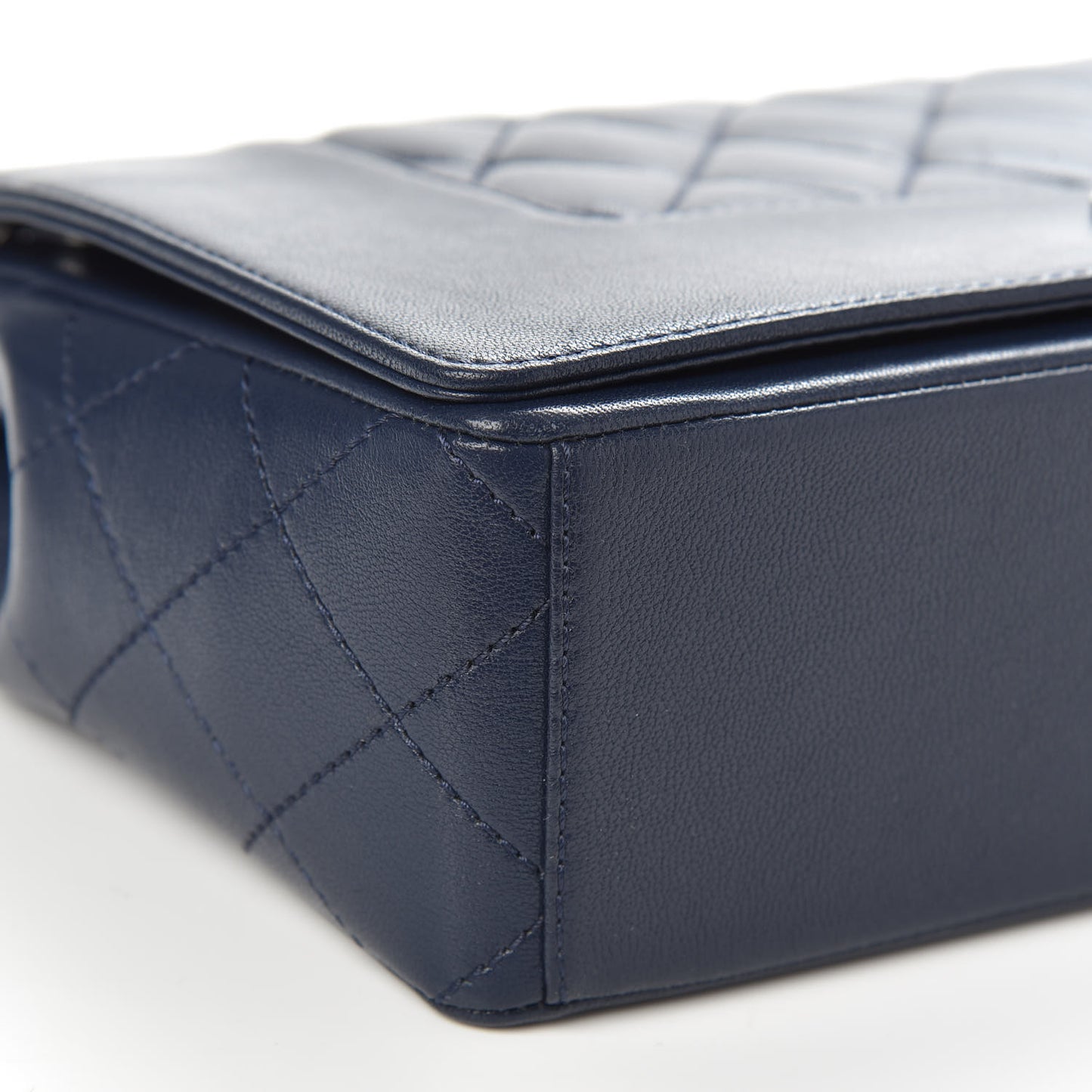 Sheepskin Quilted Medium Vintage Mademoiselle Flap Dark Navy