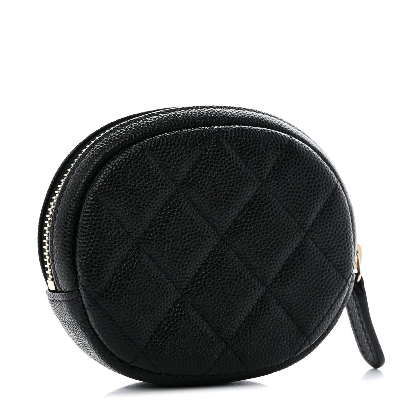 Caviar Quilted Zip Around Classic Coin Purse Black