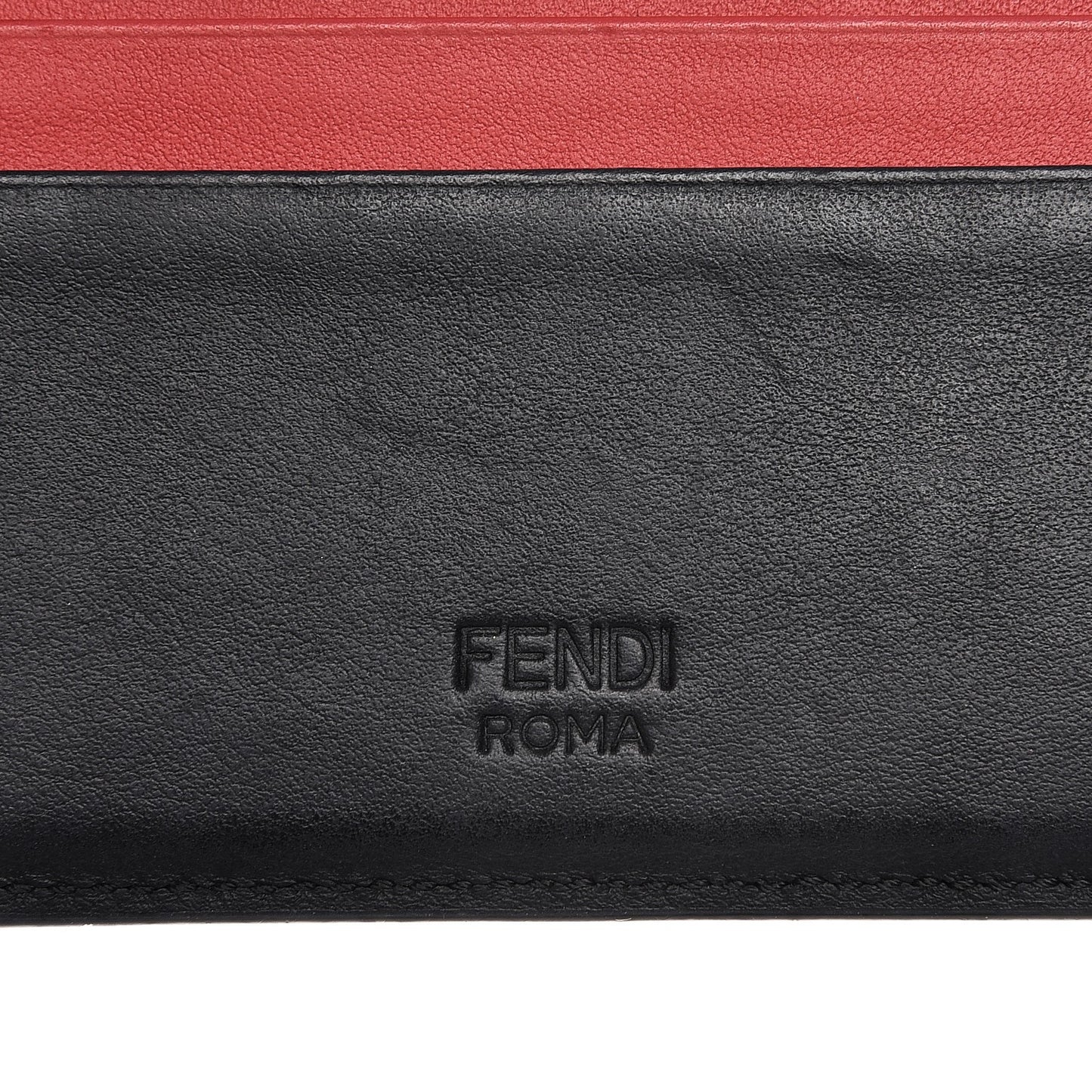 Vitello Century Monster Eyes Inlay Card Holder Black Giallo Rosso