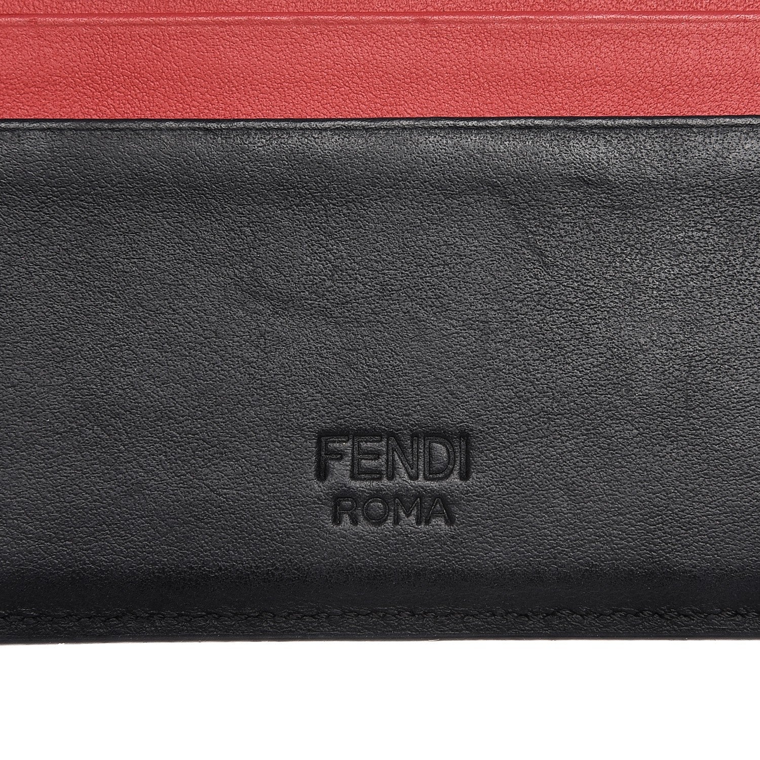Fendi Vitello Century Monster Eyes Inlay Card Holder Black Giallo Rosso 6 of 8