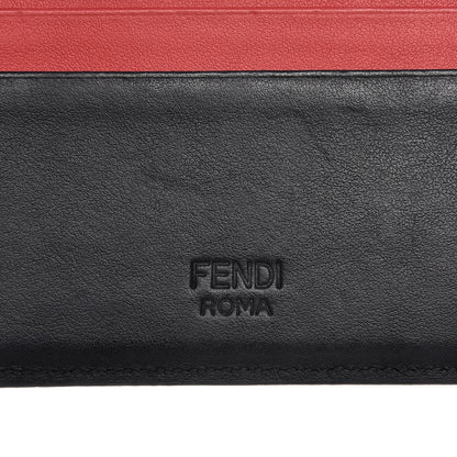 Fendi Vitello Century Monster Eyes Inlay Card Holder Black Giallo Rosso 6 of 8