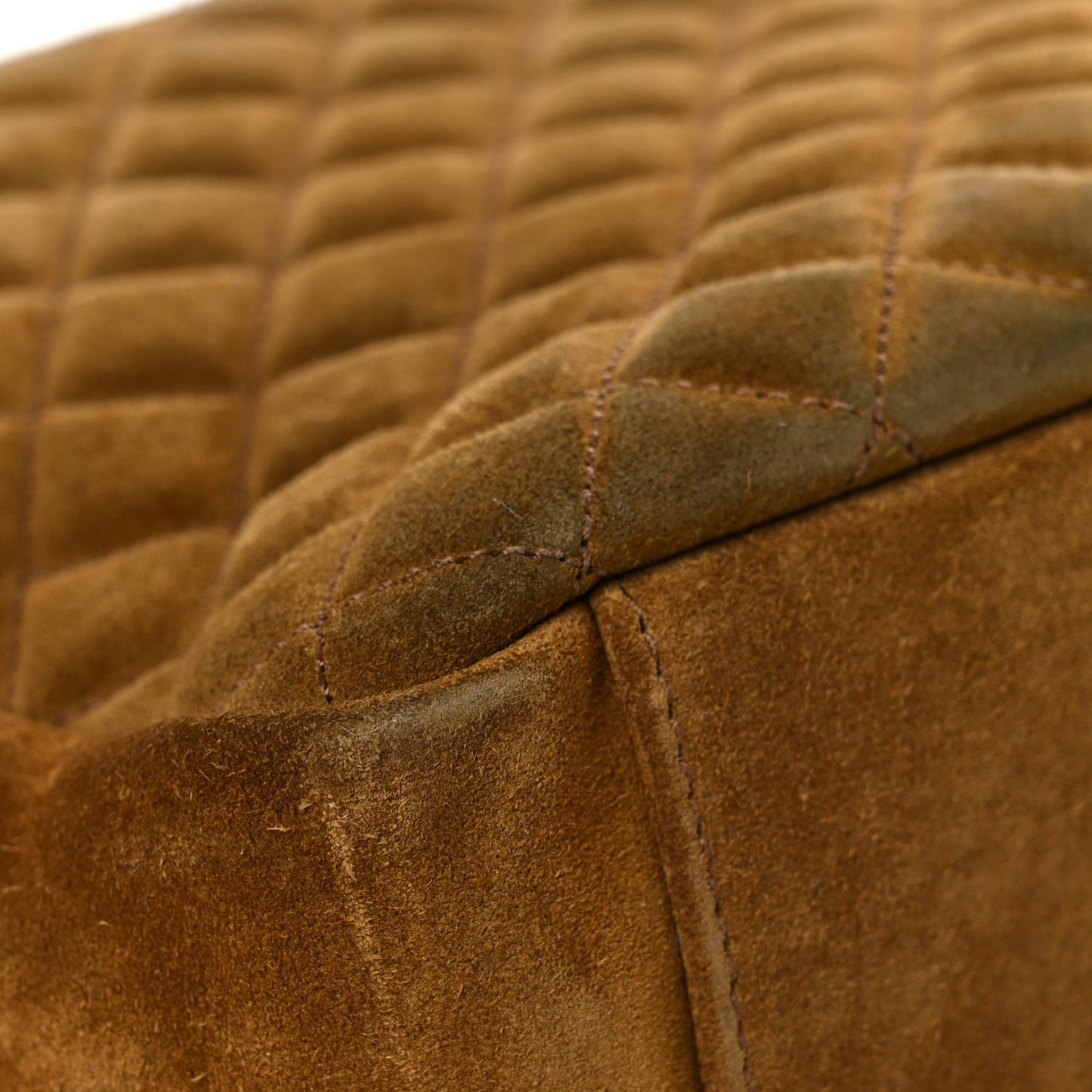 Suede Mixed Matelasse Tri-Quilt Large Monogram Envelope Satchel Brown