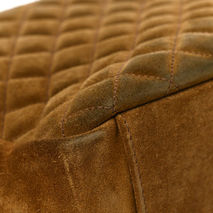 Saint Laurent Suede Mixed Matelasse Tri-Quilt Large Monogram Envelope Satchel Brown 13 of 25
