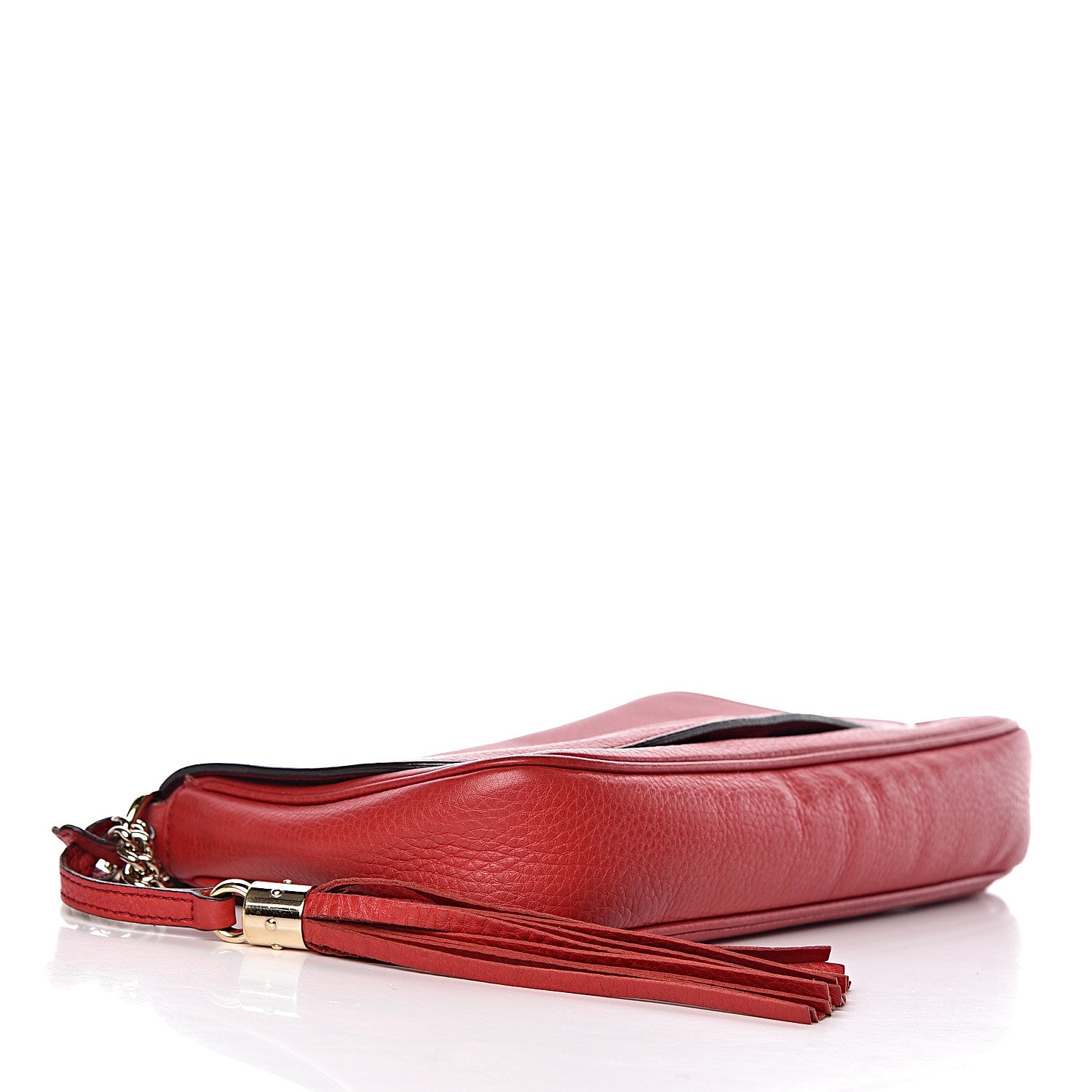 Gucci Pebbled Calfskin Medium Soho Flap Crossbody Tabasco Red 4 of 24