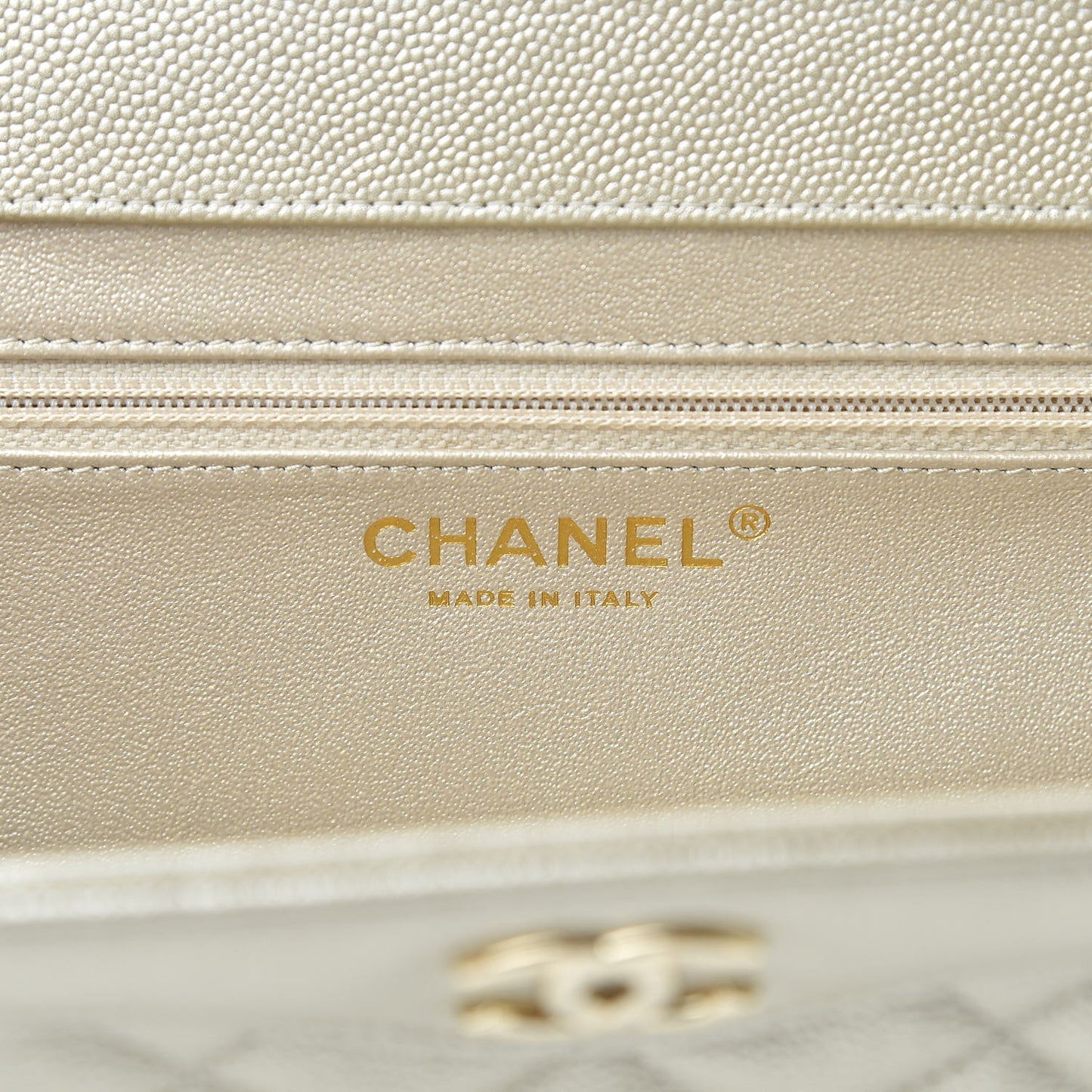 Caviar Quilted Clutch Gold