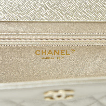 Chanel Caviar Quilted Clutch Gold 6 of 9