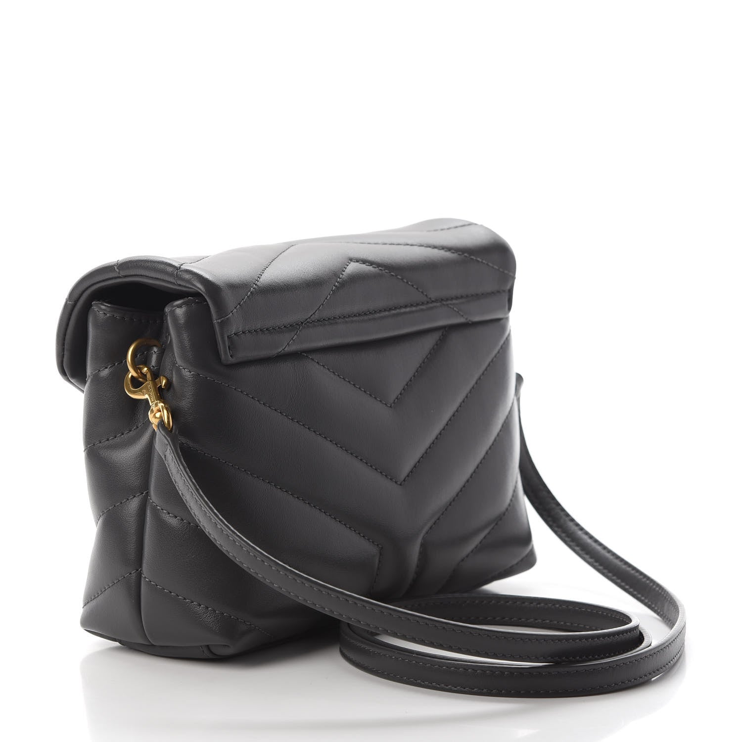 Saint Laurent Calfskin Y Quilted Monogram Toy Loulou Crossbody Bag Storm 3 of 8