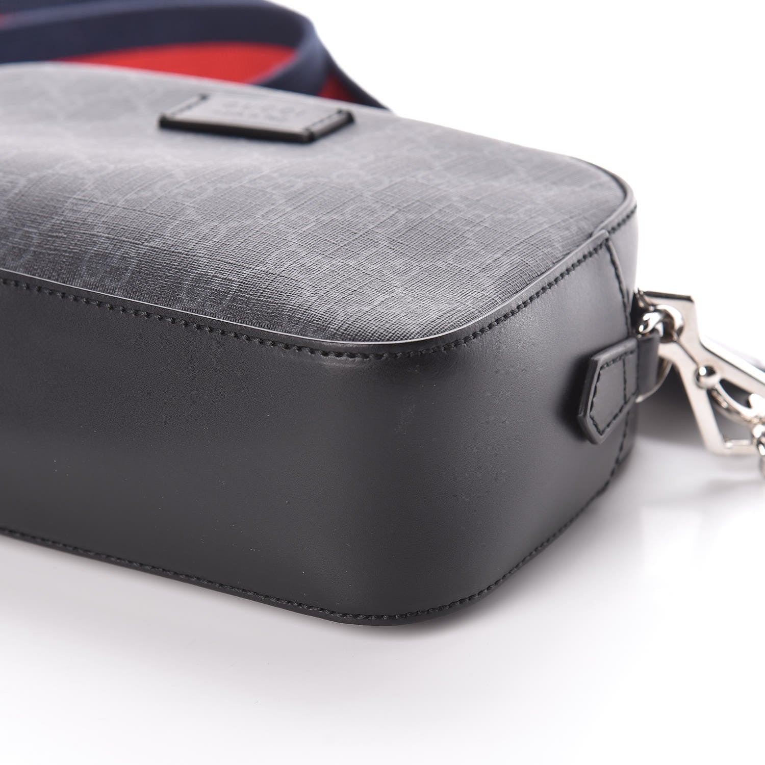Gucci GG Supreme Monogram Web Shoulder Bag Black Grey 9 of 10