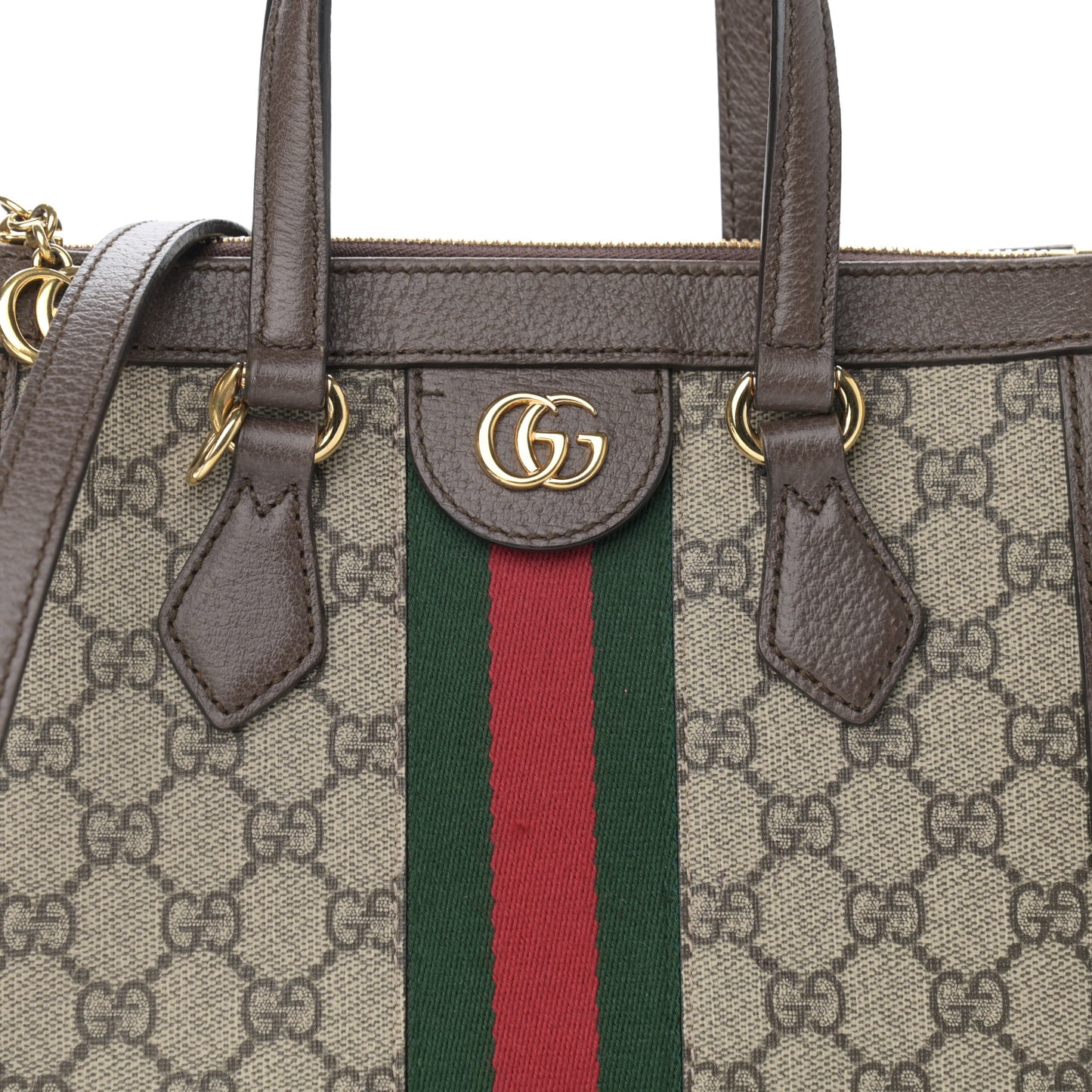 GG Supreme Monogram Small Ophidia Tote Bag Brown