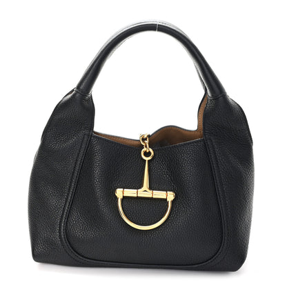 Gucci Grained Calfskin Softbit Medium Shoulder Bag Black 1 of 9