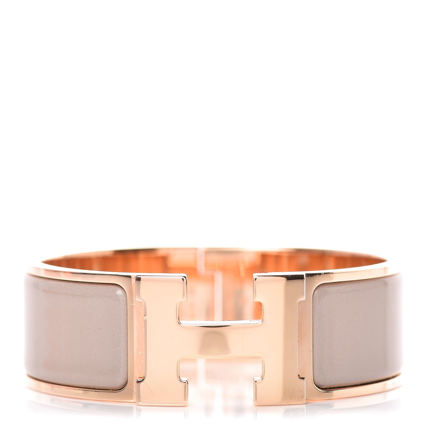 Enamel Wide Clic Clac H Bracelet PM Marron Glace