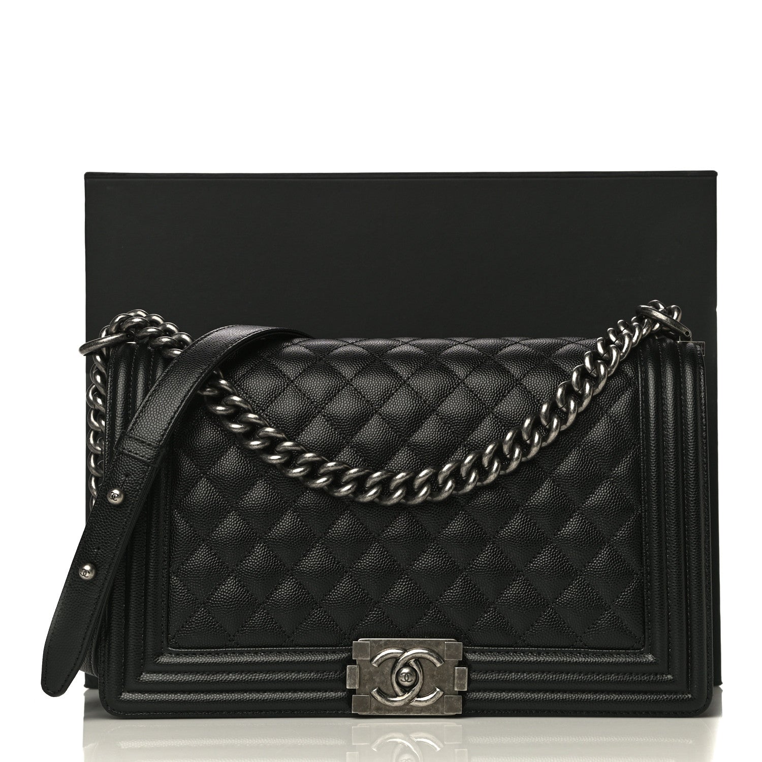 Chanel Caviar Quilted New Medium Boy Flap Black 11 of 11