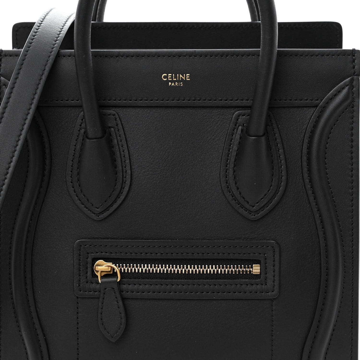 Celine Smooth Calfskin Nano Luggage Black 8 of 10