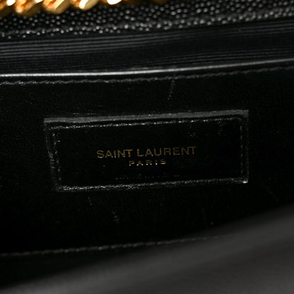 Saint Laurent Grain De Poudre Medium Classic Monogram Kate Satchel Black 6 of 9