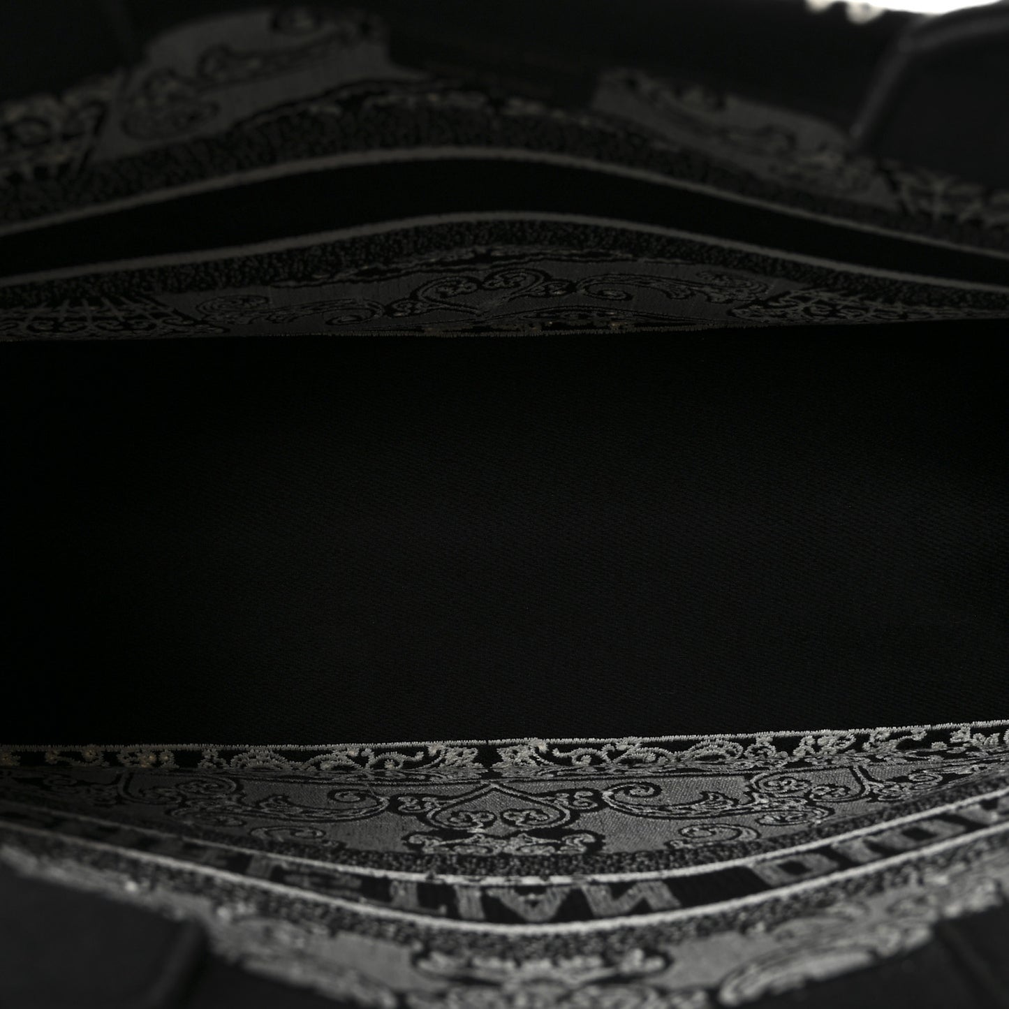 Canvas Embroidered Medium Ornamental Cornely Effect Book Tote Black White