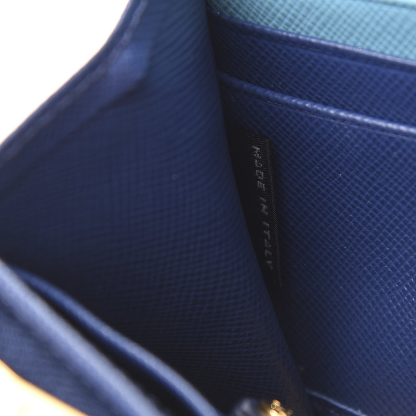Saffiano Metal Continental Flap Travel Wallet Bluette