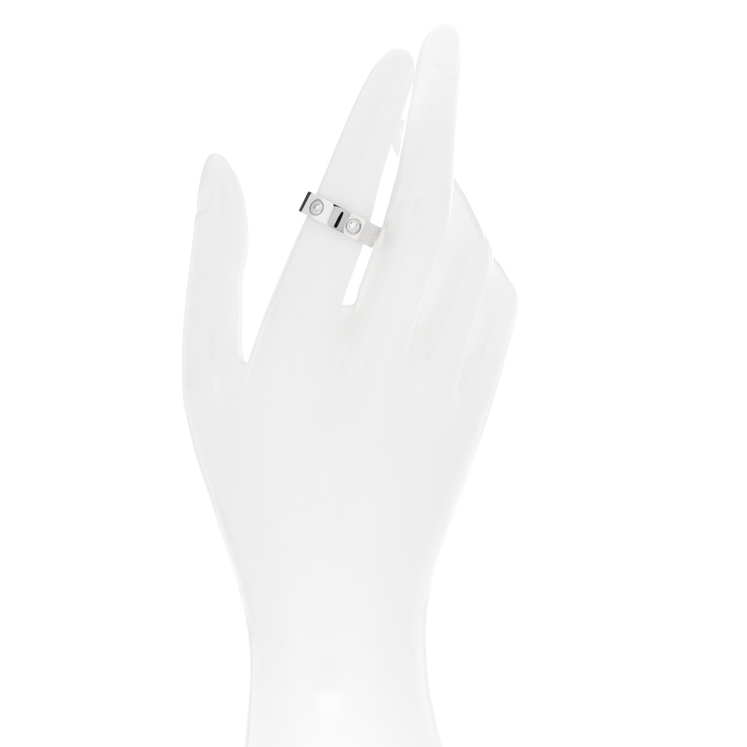 Cartier 18K White Gold 6 Diamond 5.5mm LOVE Ring 52 6 2 of 3