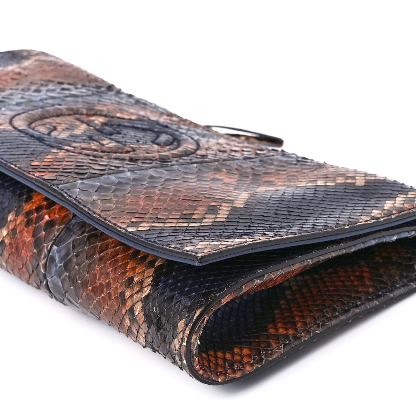 Snakeskin Medium Soho Clutch Blue Sienna
