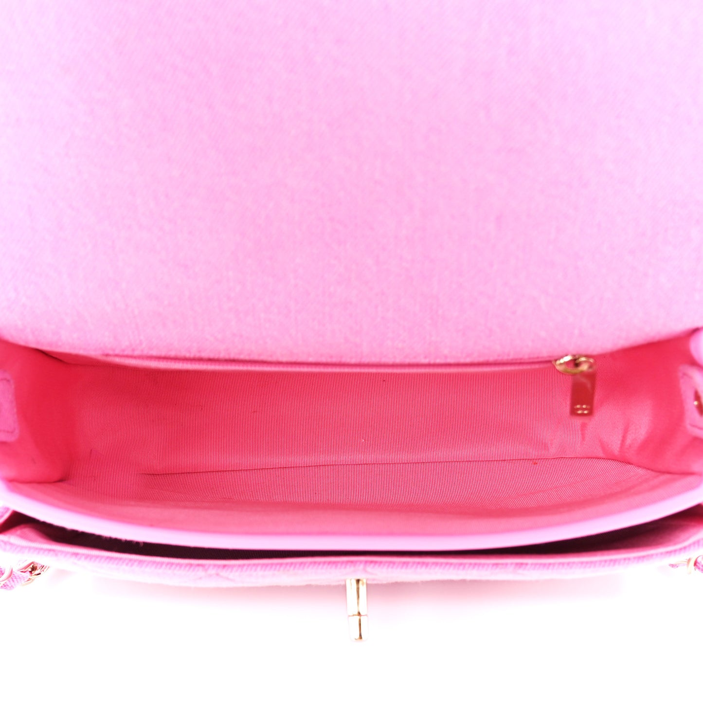 Denim Quilted Small Messenger Flap Neon Pink