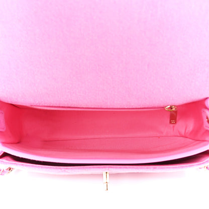 Chanel Denim Quilted Small Messenger Flap Neon Pink 5 of 12