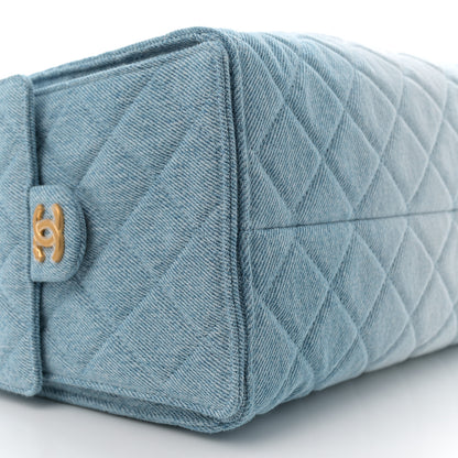 Chanel Washed Denim Quilted Medium Chanel 25 Handbag Blue 10 of 11