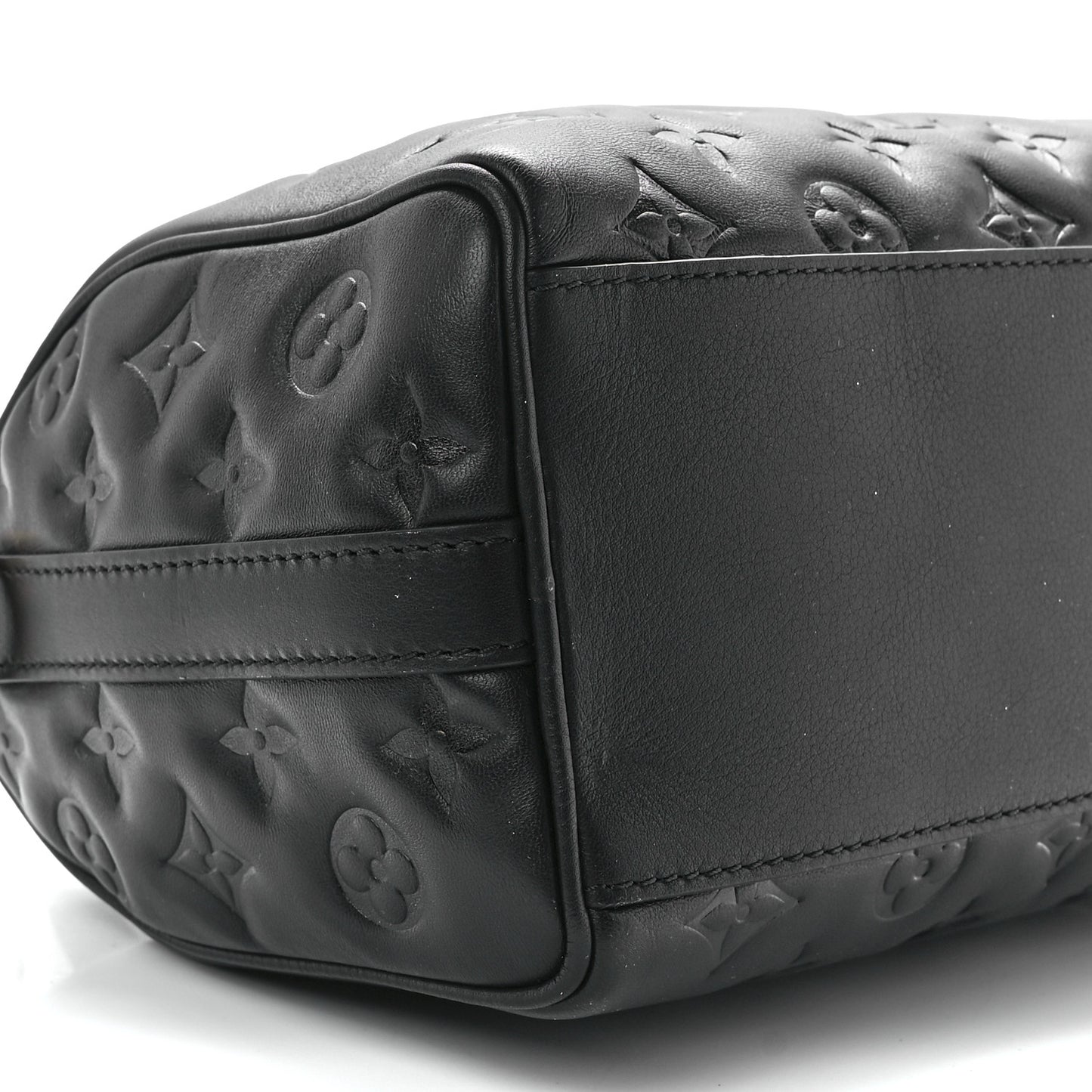 Lambskin Embossed Monogram Speedy 22 Bandouliere Black