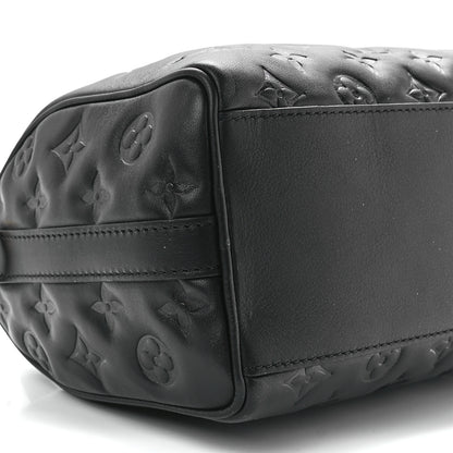 Louis Vuitton Lambskin Embossed Monogram Speedy 22 Bandouliere Black 9 of 10