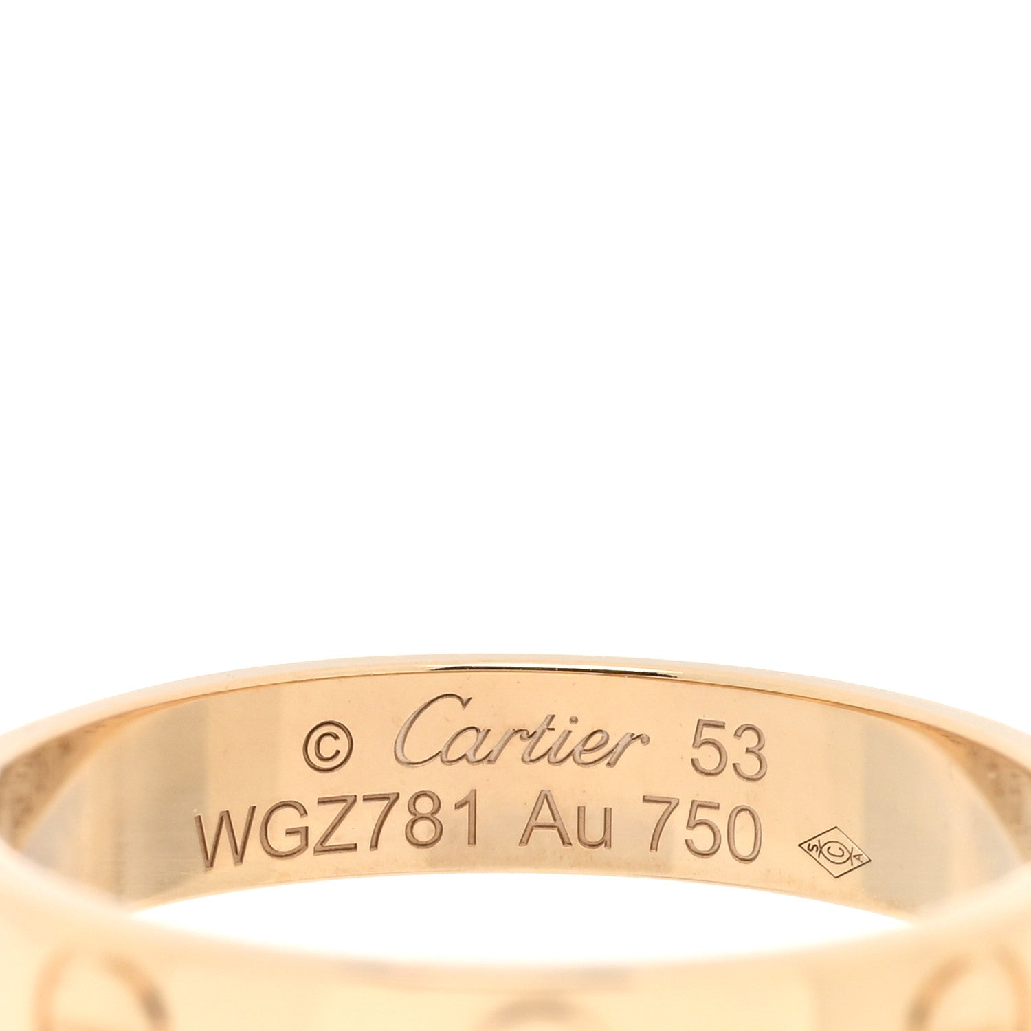 Cartier 18K Yellow Gold 3.5mm LOVE Wedding Band Ring 53 6.5 4 of 5