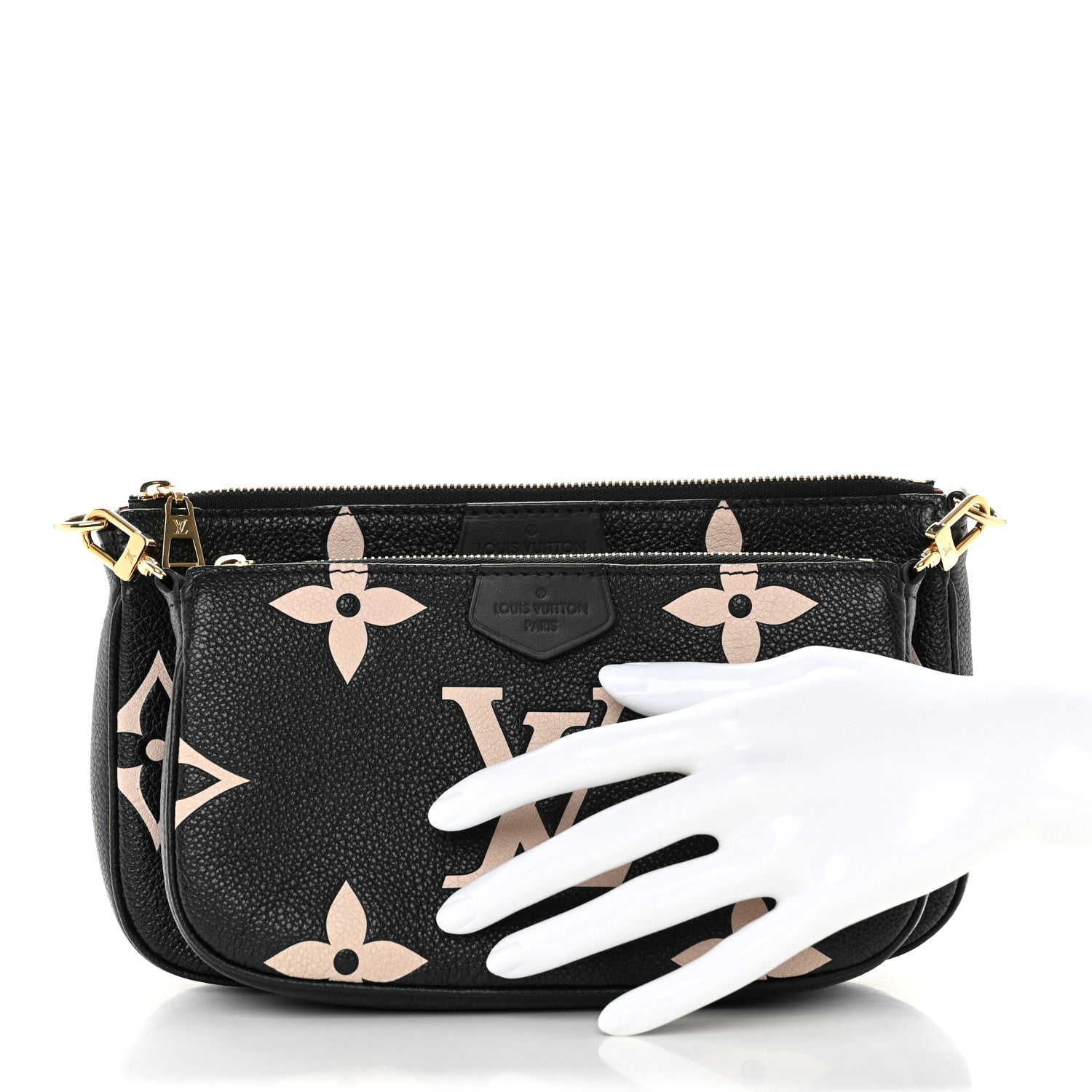 Louis Vuitton Empreinte Monogram Giant Multi Pochette Accessories Black Beige 2 of 11