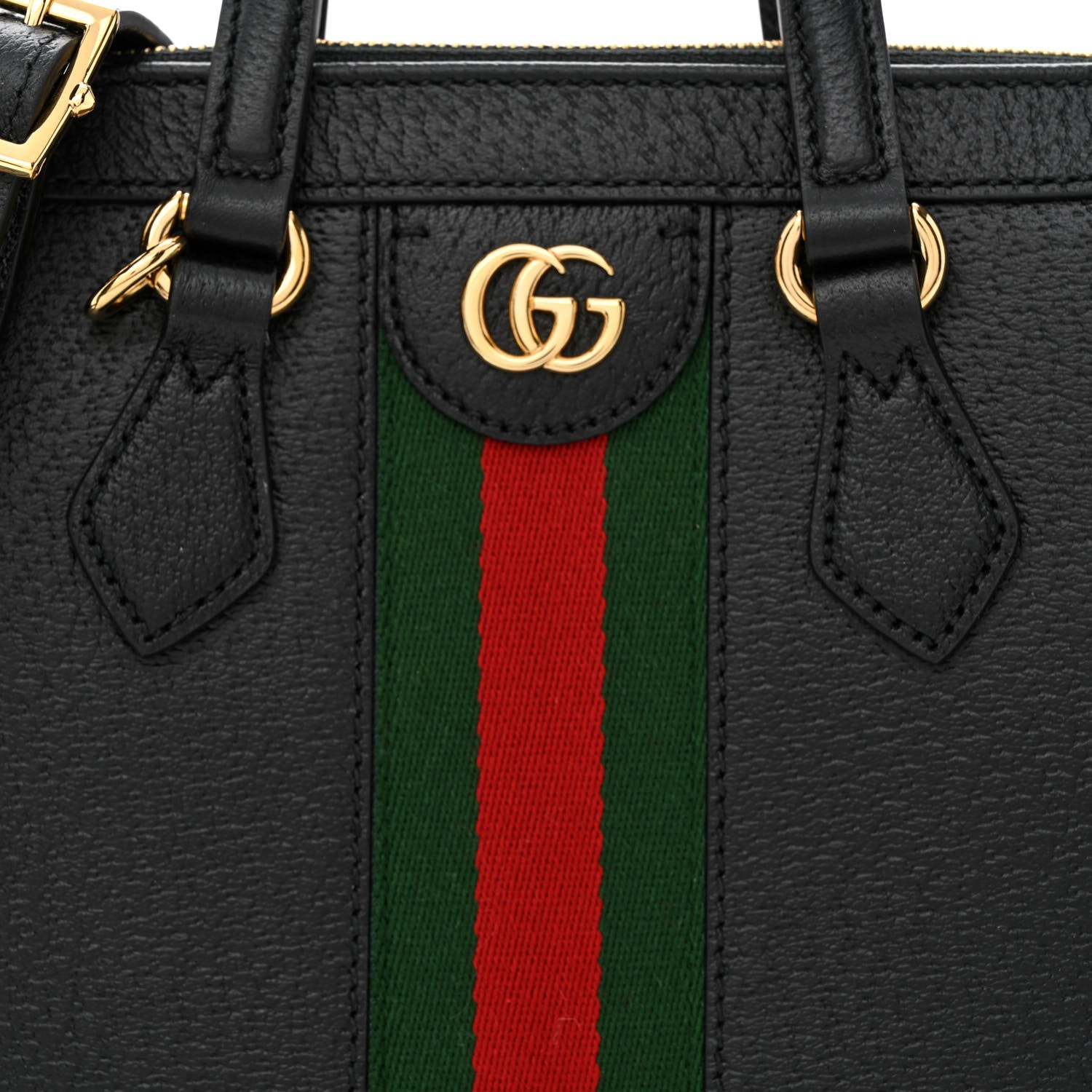 Gucci Textured Calfskin Web Small Ophidia Tote Bag Black 8 of 12