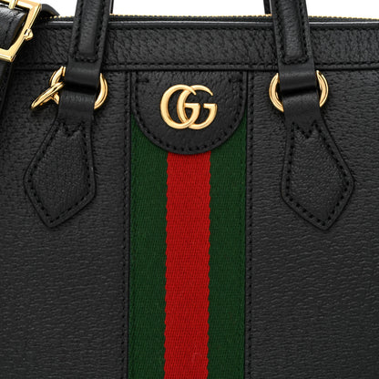 Gucci Textured Calfskin Web Small Ophidia Tote Bag Black 8 of 12