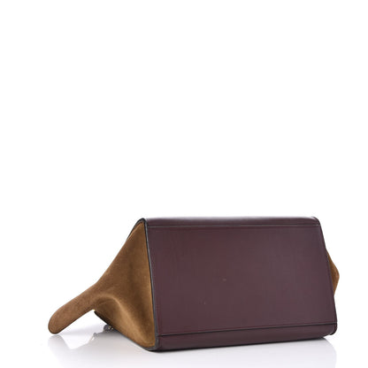 Celine Smooth Calfskin Suede Medium Tri-Color Trapeze Burgundy 4 of 7