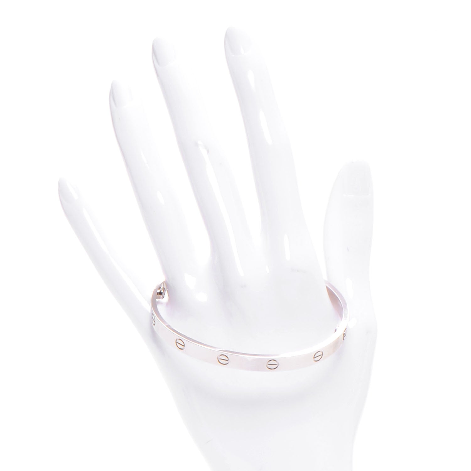 Cartier 18K White Gold LOVE Bracelet 20 2 of 5