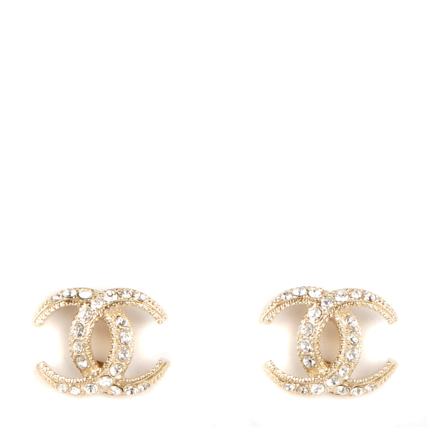 Crystal CC Moon Earrings Gold
