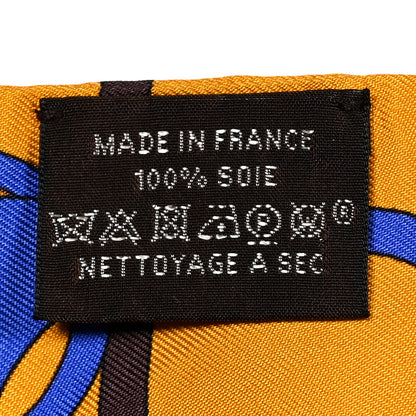 Hermes Silk Panoplie Equestre Twilly Curry Bleu Brun 3 of 4