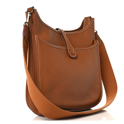 Hermes Taurillon Clemence Evelyne II PM Gold 3 of 11