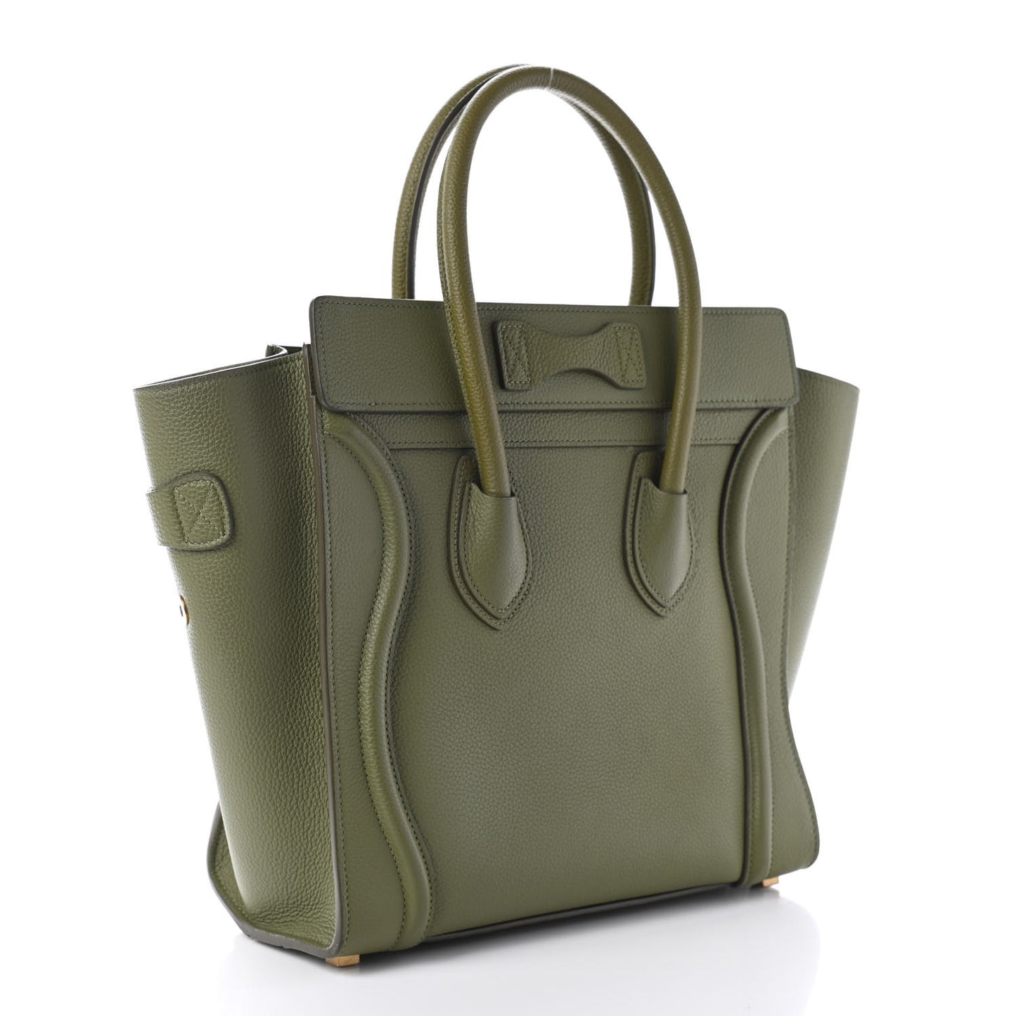 Drummed Calfskin Micro Luggage Light Khaki