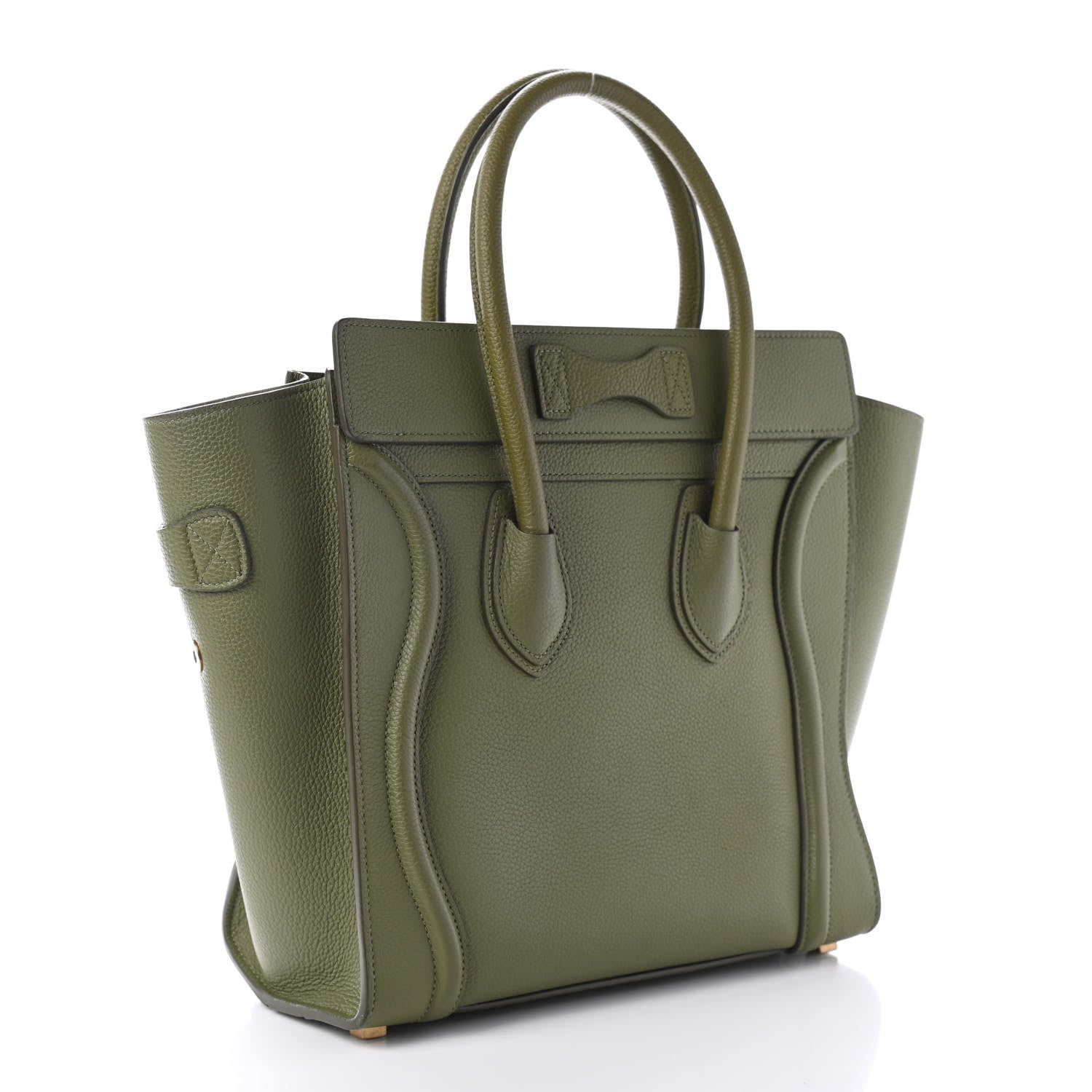 Celine Drummed Calfskin Micro Luggage Light Khaki 3 of 11