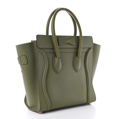 Celine Drummed Calfskin Micro Luggage Light Khaki 3 of 11
