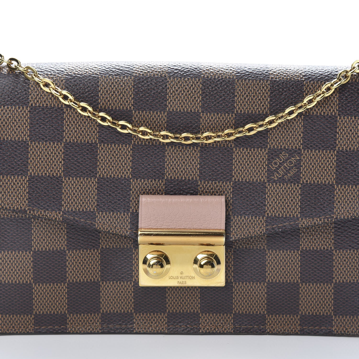 Louis Vuitton Damier Ebene Croisette Chain Wallet Magnolia 8 of 16