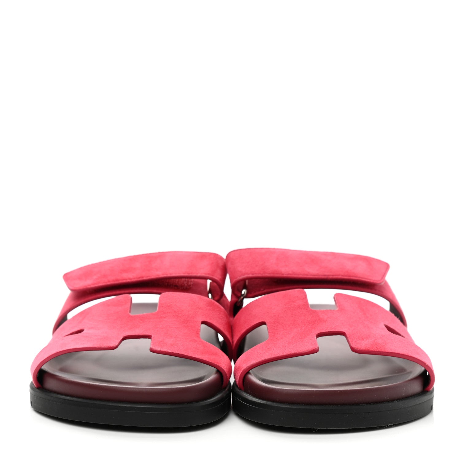 Hermes Suede Goatskin Womens Chypre Sandals 37 Rose Framboise 2 of 9