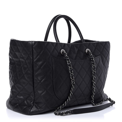 Chanel Caviar Quilted Large Coco Handle Shopping Tote Black 4 of 10
