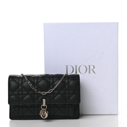 Christian Dior Lambskin Cannage Lady Dior Chain Pouch Black 9 of 9
