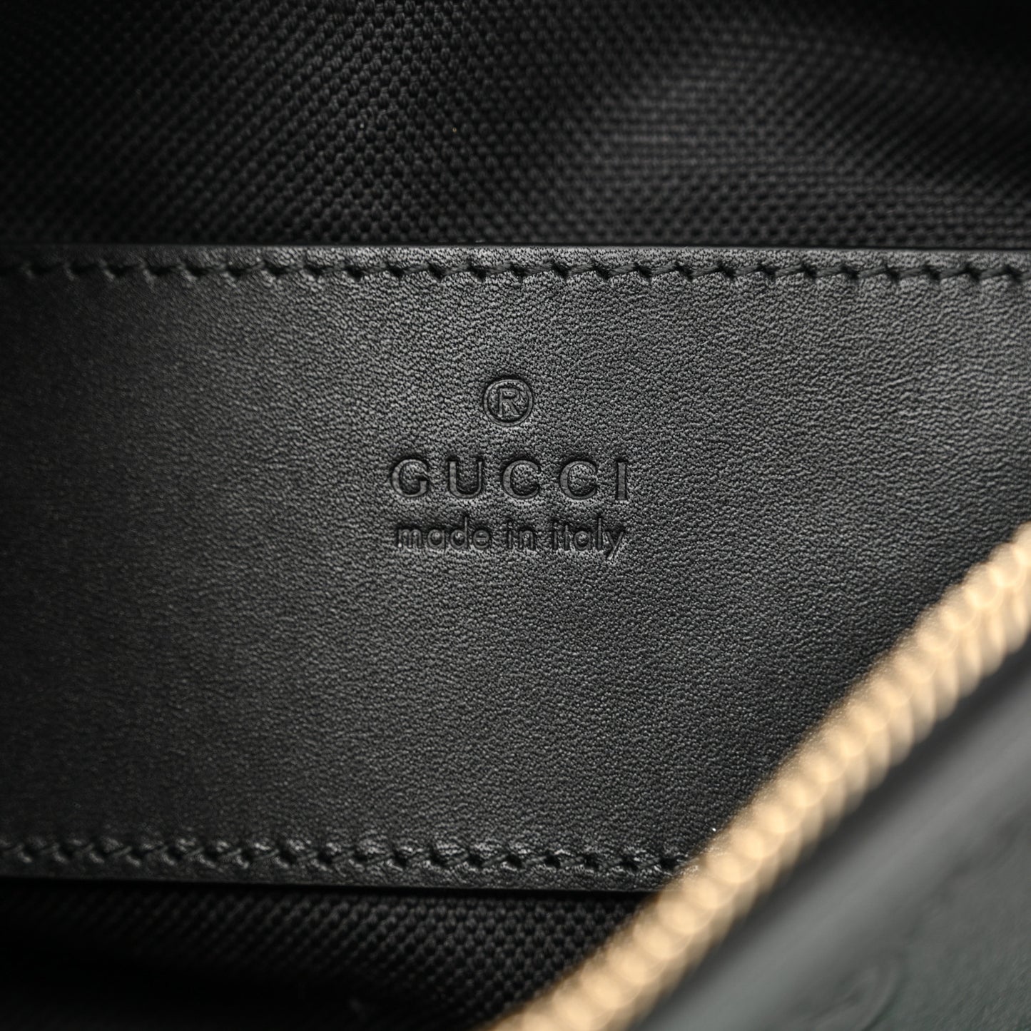 GG Calfskin Embossed Emblem Small Shoulder Bag Black