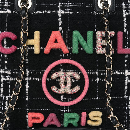 Chanel Tweed Medium Deauville Tote Black White Multicolor 7 of 9