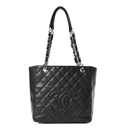 Chanel Caviar Quilted Petit Shopping Tote PST Black 1 of 11