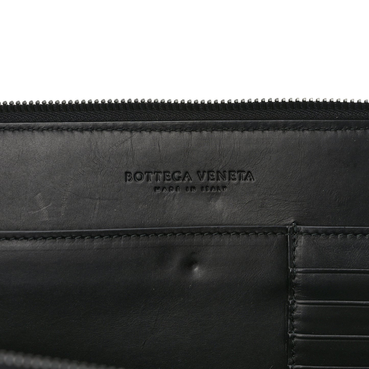 Nappa Intrecciato Portfolio Pouch Black Blue
