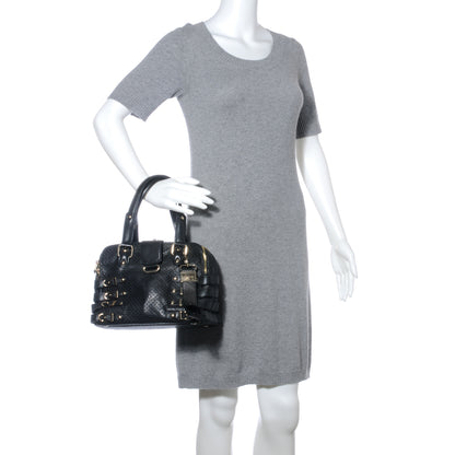 Jimmy Choo Leather Perforated Blythe M Handbag Black 2 of 6