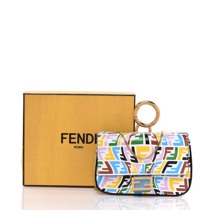Fendi X SARAH COLEMAN Vitello Liberty Ceylon Micro FF Fish Eye Embossed Nano Baguette Charm Multicolor Cyber Blue 9 of 9