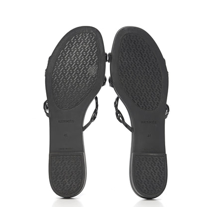 Hermes Rubber Chaine d'Ancre Rivage Sandals 41 Black 5 of 10